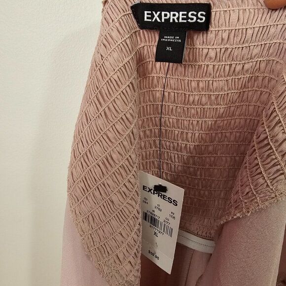 NWT EXPRESS LIGHT PINK TIE SHOULDER TANK DRESS TIERED RUFFLED HEM SIZE XL - Picture 13 of 16